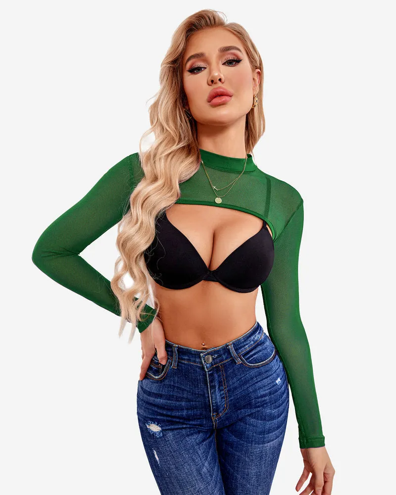 Mock Neck Long Sleeve Crop Top (DE Only)