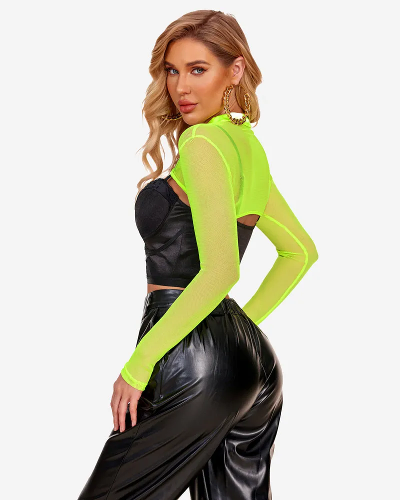 Mock Neck Long Sleeve Crop Top (DE Only)