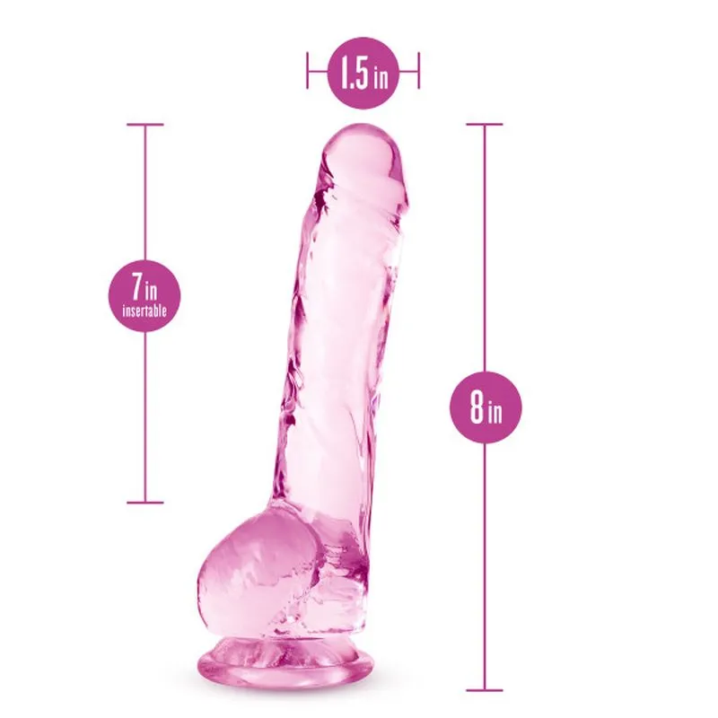 Naturally Yours 8 Crystaline Dildo Rose