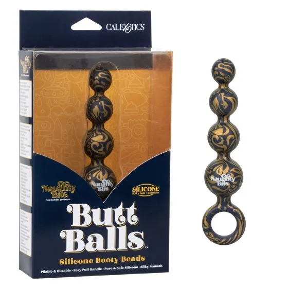 Naughty Bits Butt Balls Silicone Booty Beads - Multi Color