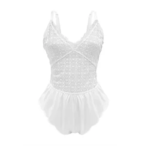 Neely Lace Romper Powder White X-Large