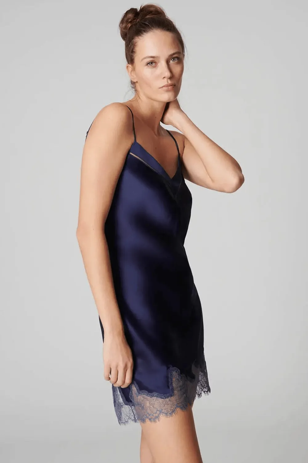 Nocturne Silk Nightdress Midnight. Size 1 (UK 8-10)