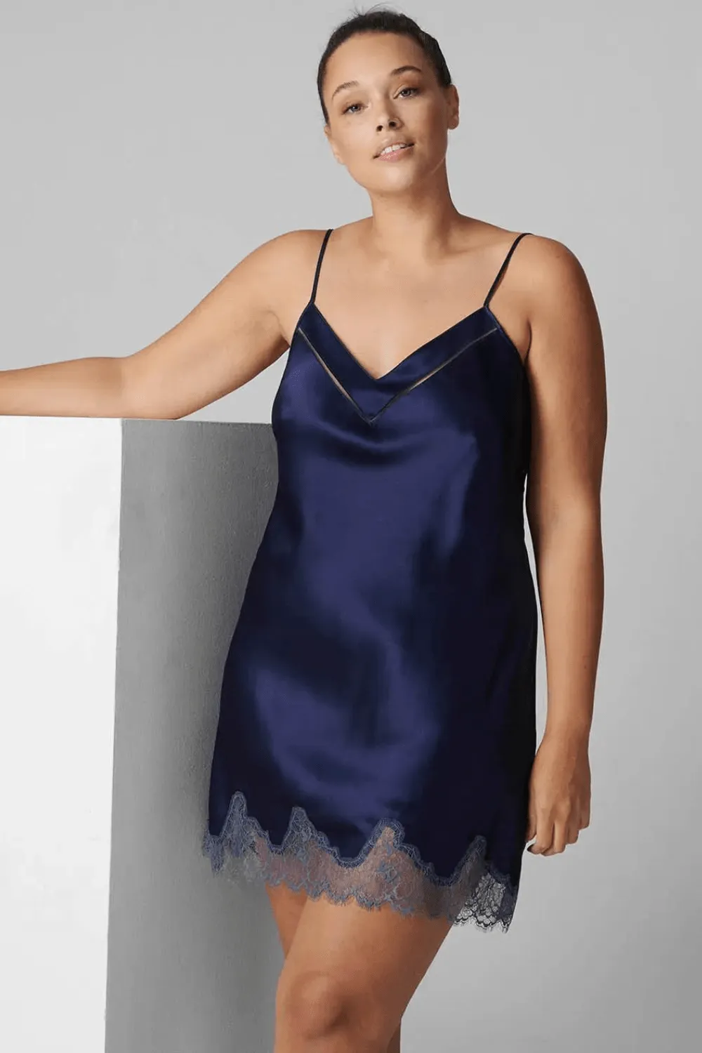 Nocturne Silk Nightdress Midnight. Size 1 (UK 8-10)