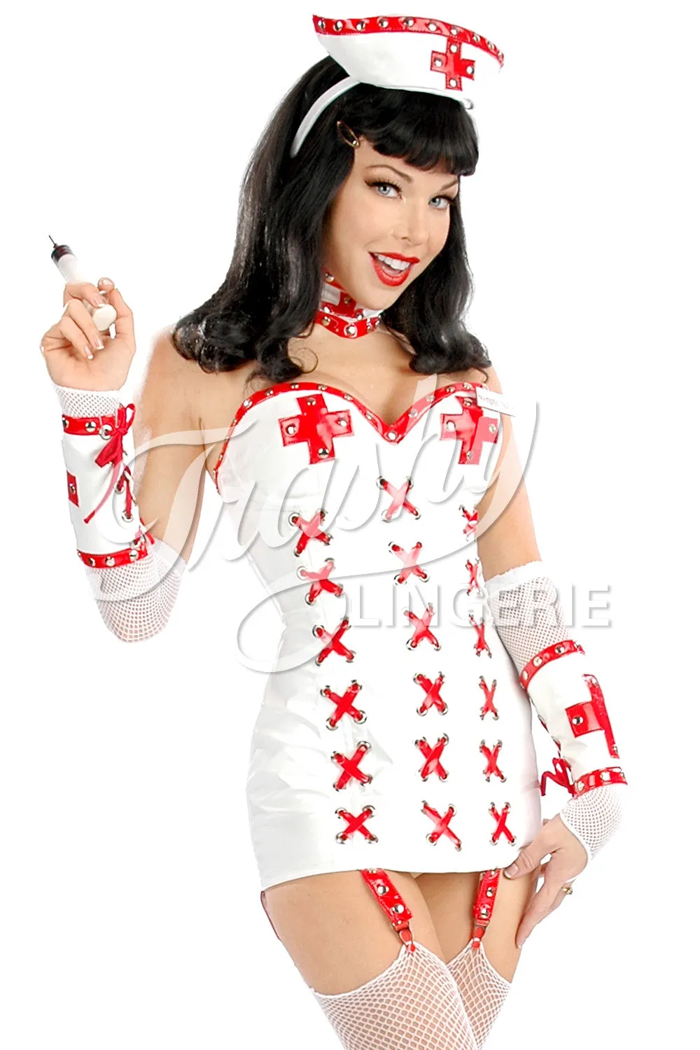 Nurse Napalm Strapless Garter Dress