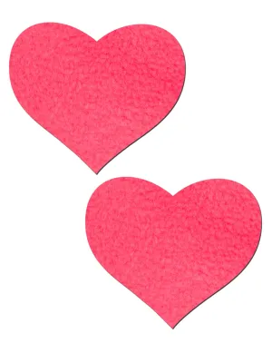 Pastease Basic Heart Black Light Reactive - Neon Pink O/S