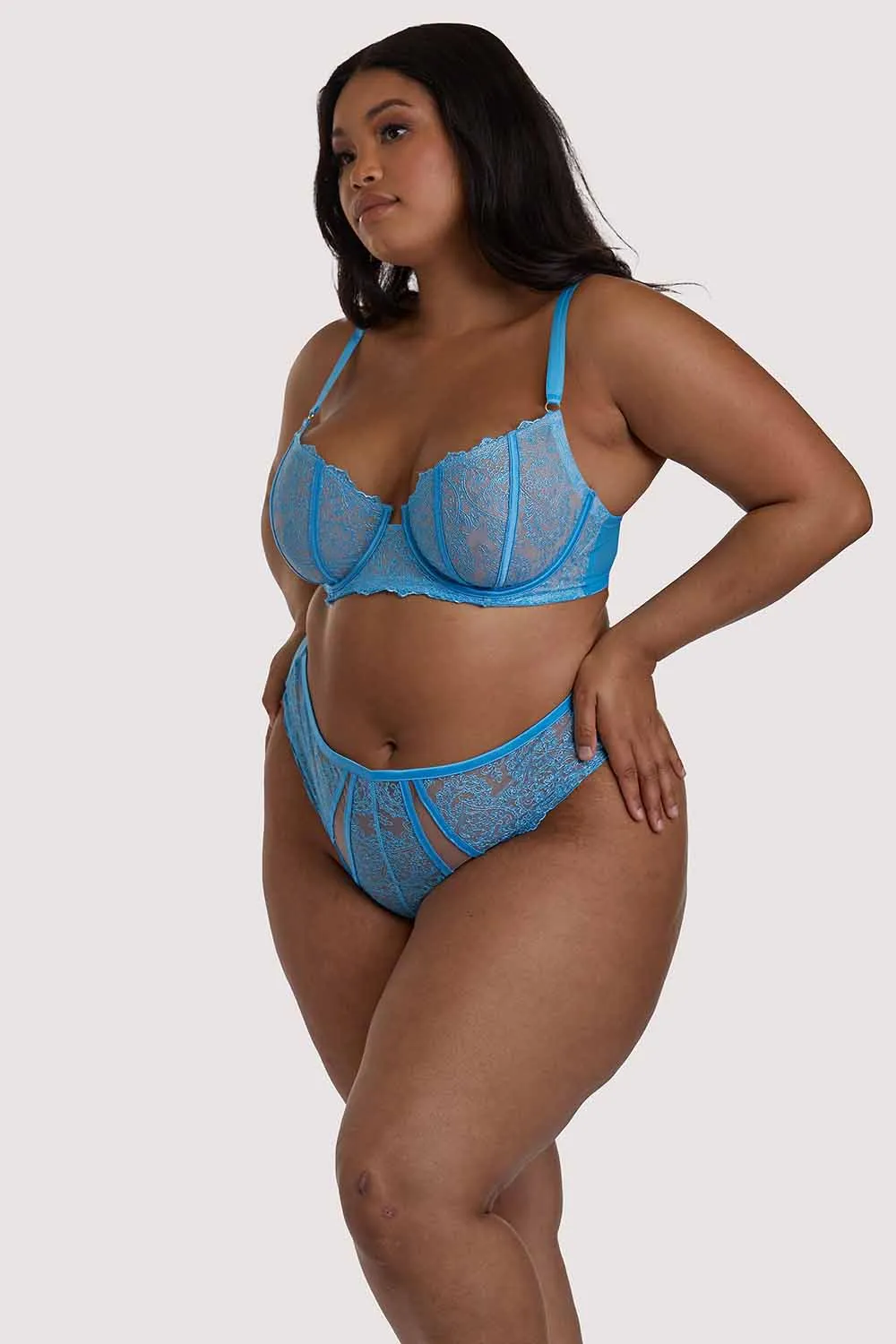 Peyton Blue Embroidery Bra