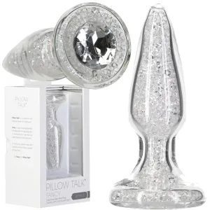Pillow Talk Fancy Luxurious Glass Anal Plug Clear Gem Butt Dildo Sex Toy