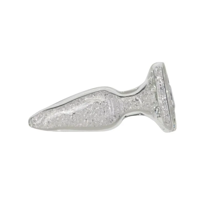 Pillow Talk Fancy Luxurious Glass Anal Plug Clear Gem Butt Dildo Sex Toy