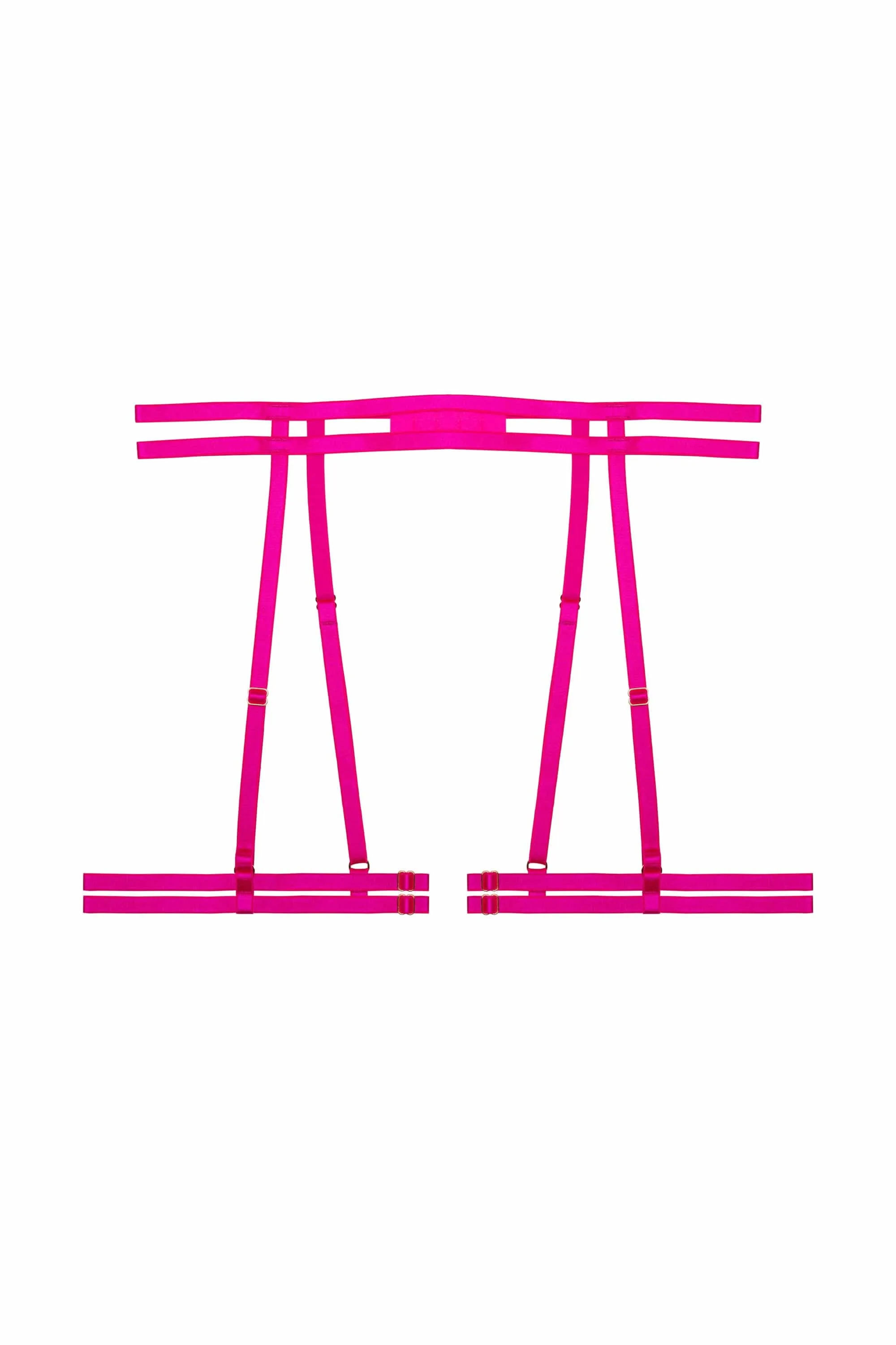 Safiya Neon Pink Strappy Suspender Belt