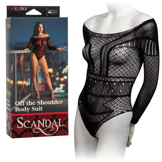 Scandal Off the Shoulder Body Suit - Black
