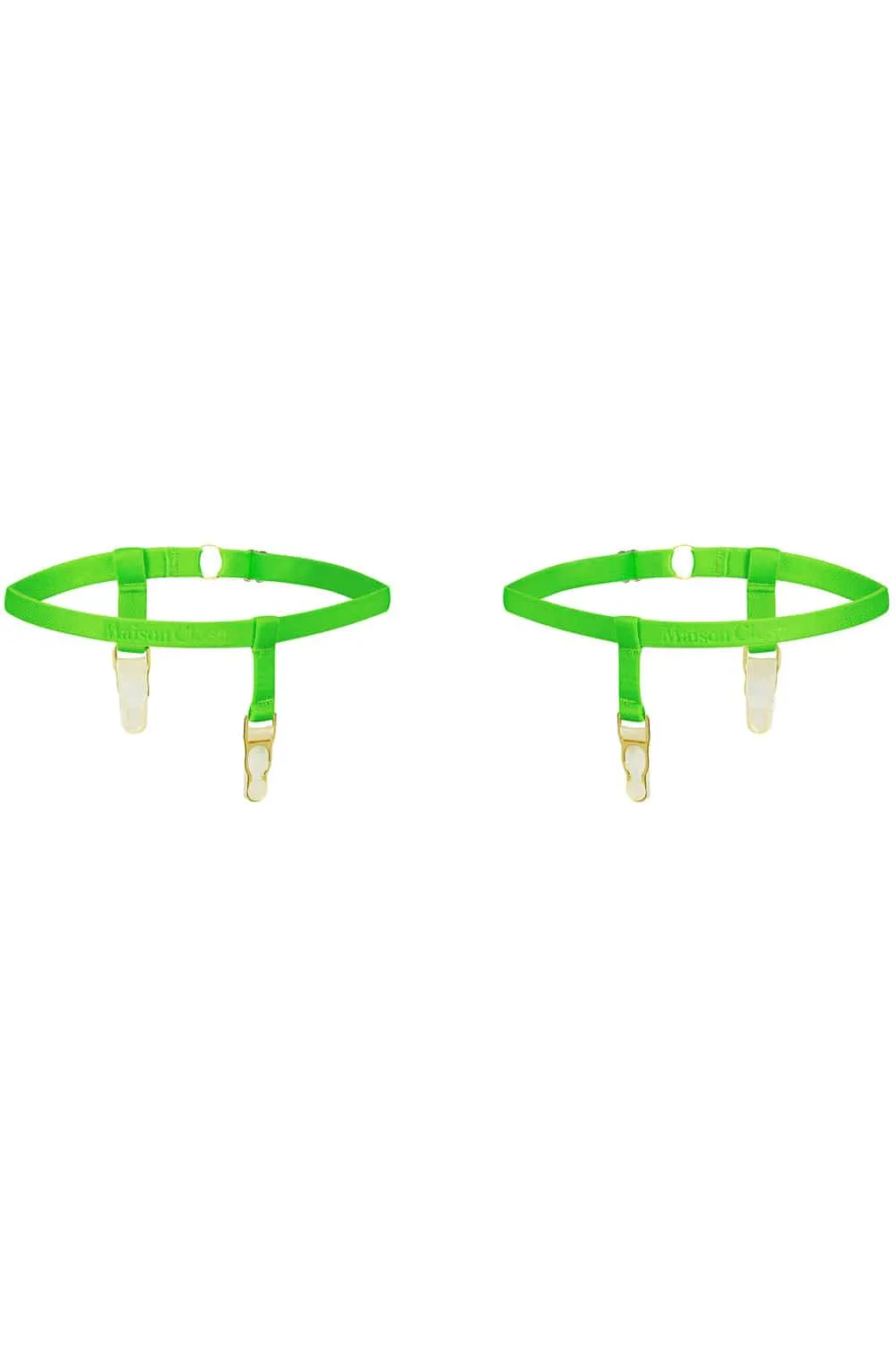Signature Leg Garters Green