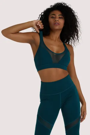 Teal Racer Back Sports Bra