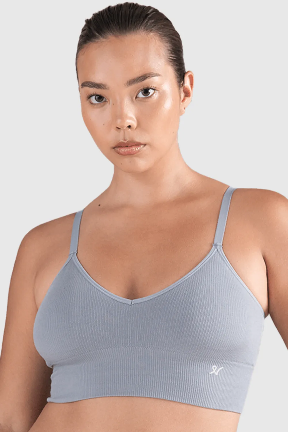 Tencel™ Seamless Bralette in Storm Grey. Size M (UK 10-12)