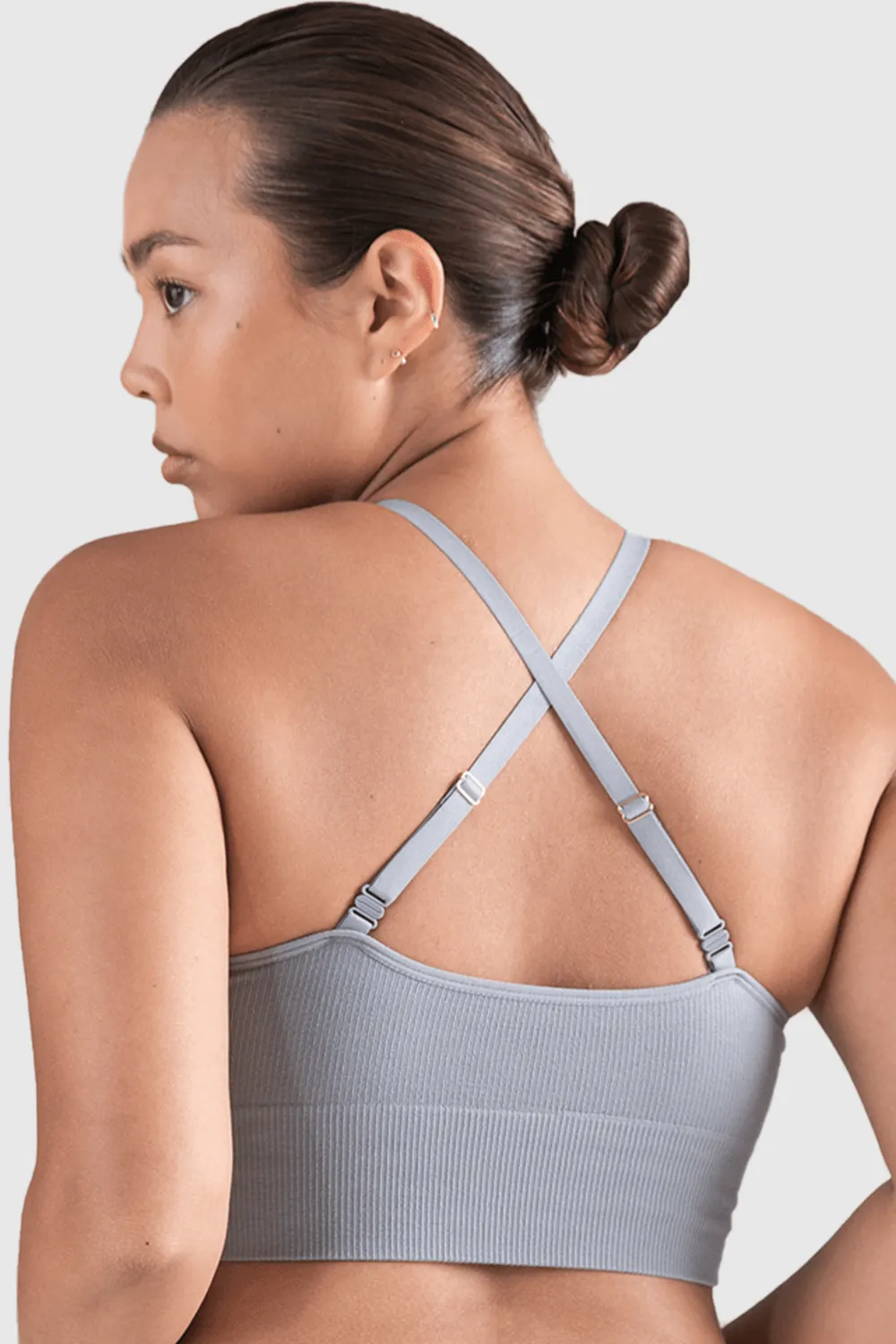 Tencel™ Seamless Bralette in Storm Grey. Size M (UK 10-12)
