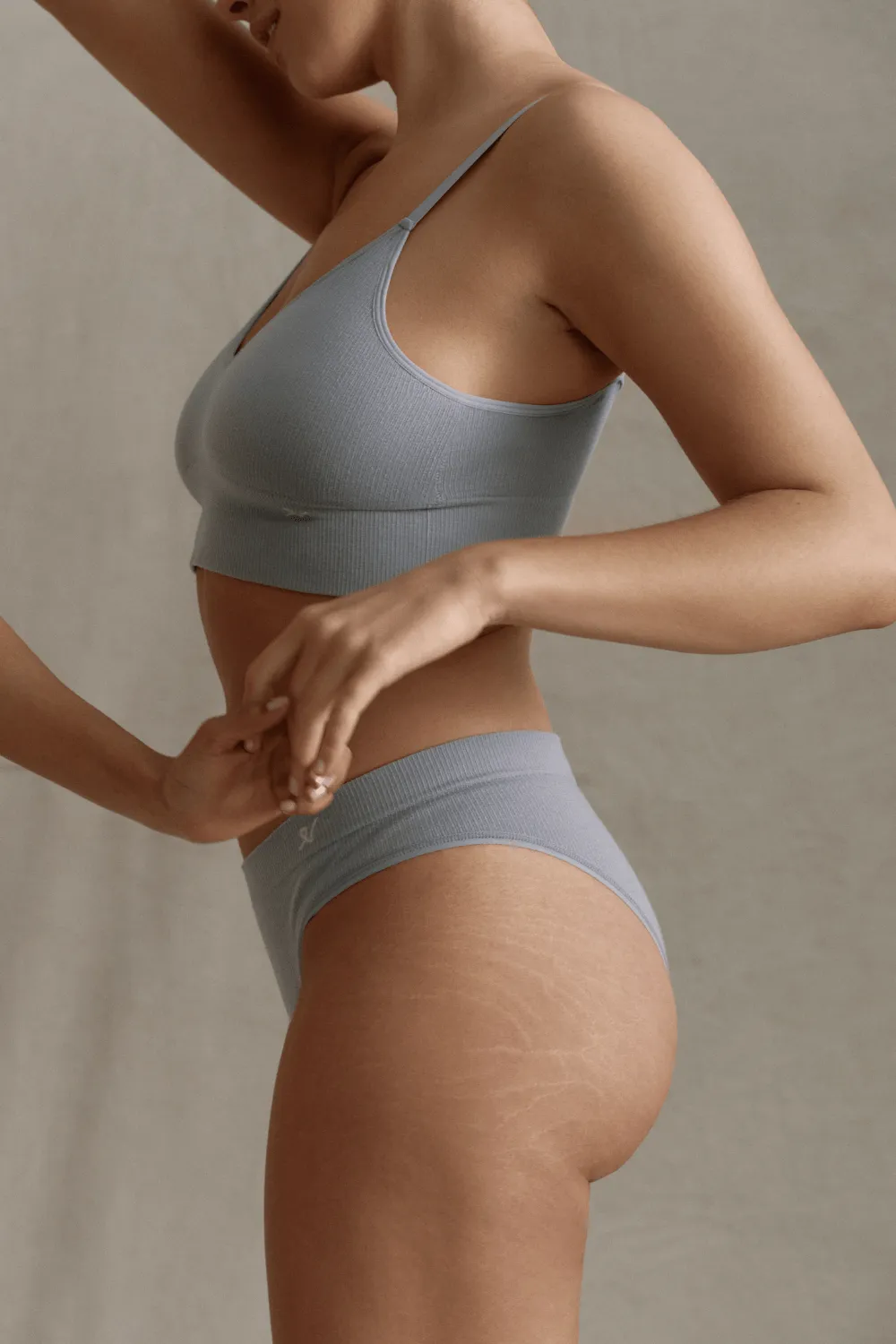Tencel™ Seamless Bralette in Storm Grey. Size M (UK 10-12)