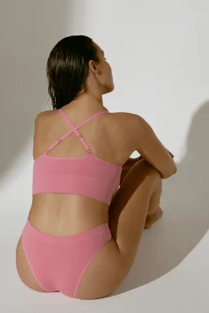 Tencel™ Seamless High Leg Brief in Rose Pink. Size XS (UK 6-8)