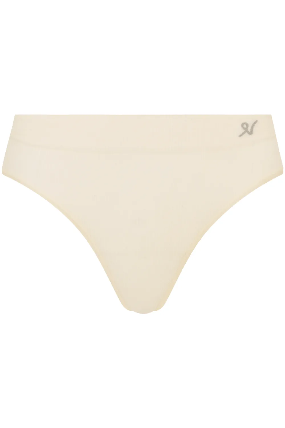 Tencel™ Seamless High Leg Brief in White Sand. Size XS (UK 6-8)