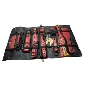 The Ultimate Fantasy Travel Briefcase Restraint & Bondage Play Kit - Burgundy