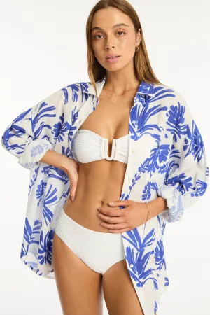 Tradewind Cover Up Shirt in Cobalt