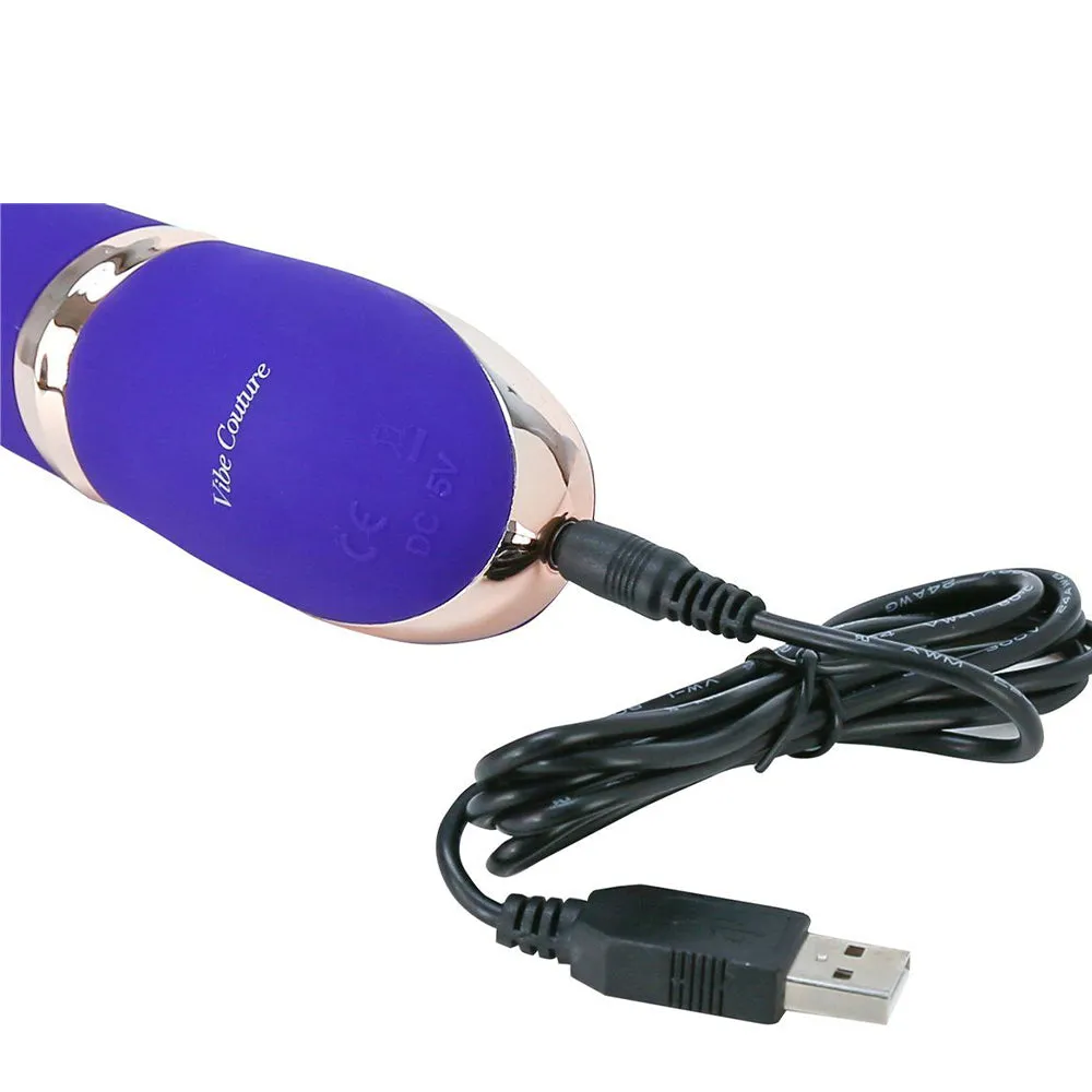 Vibe Couture Rabbit Tres Chic G Spot Rotating Beads Vibrator USB Sex Toy Purple