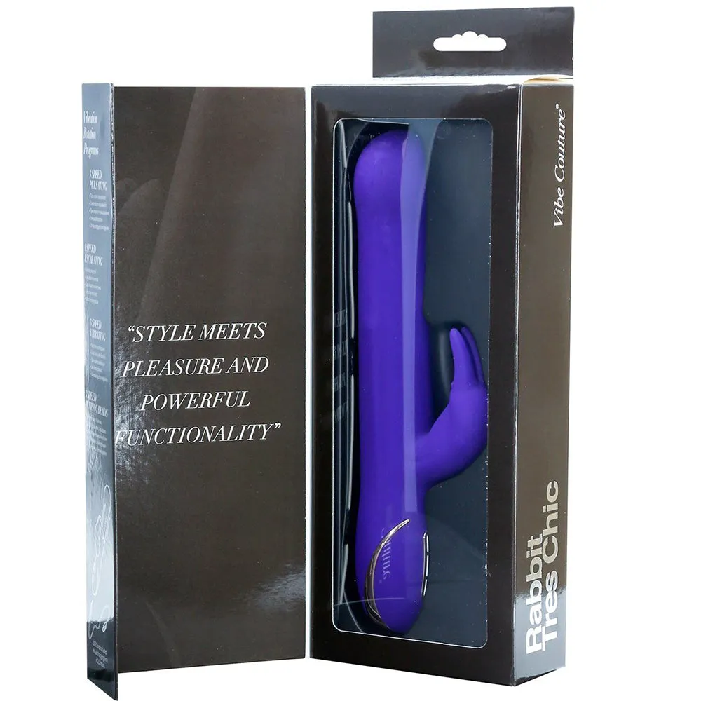 Vibe Couture Rabbit Tres Chic G Spot Rotating Beads Vibrator USB Sex Toy Purple