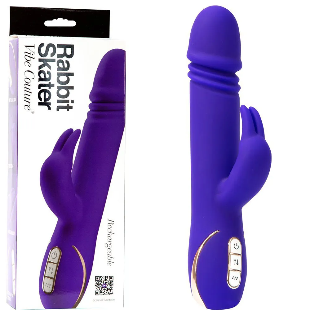 Vibe Couture SKATER Thrusting Telescopic G Spot Rabbit Vibrator USB Sex Toy