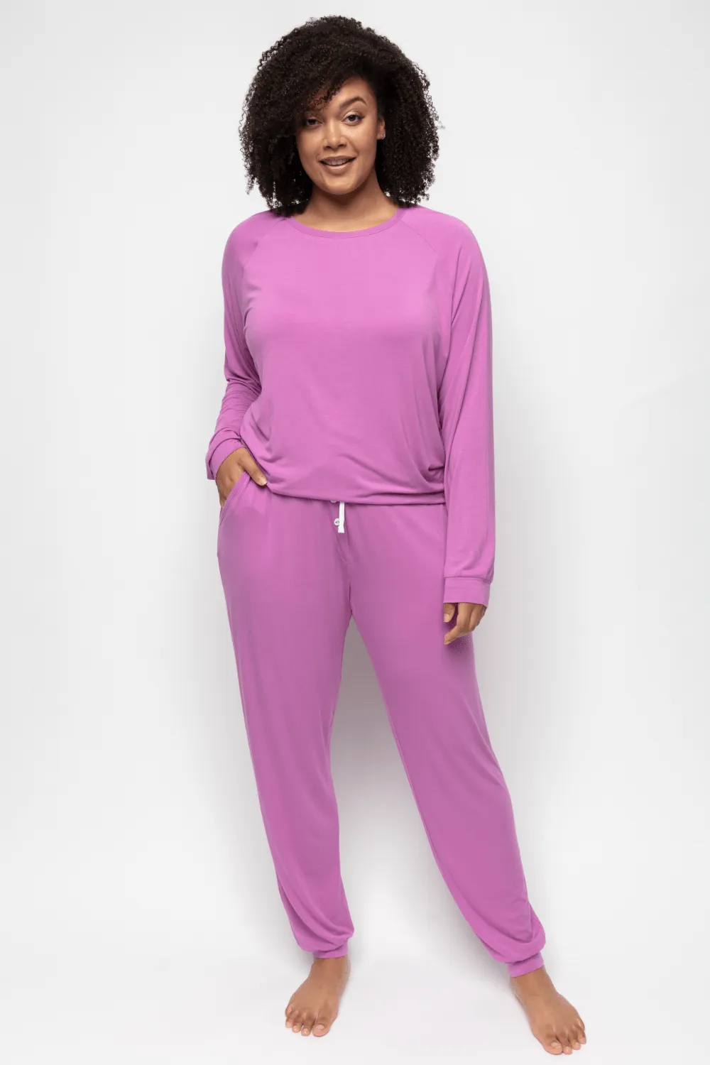 Viola Slouch Jersey Pyjama Top Pink