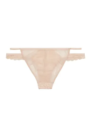 Wolf & Whistle Abi Peach lace cut out brief