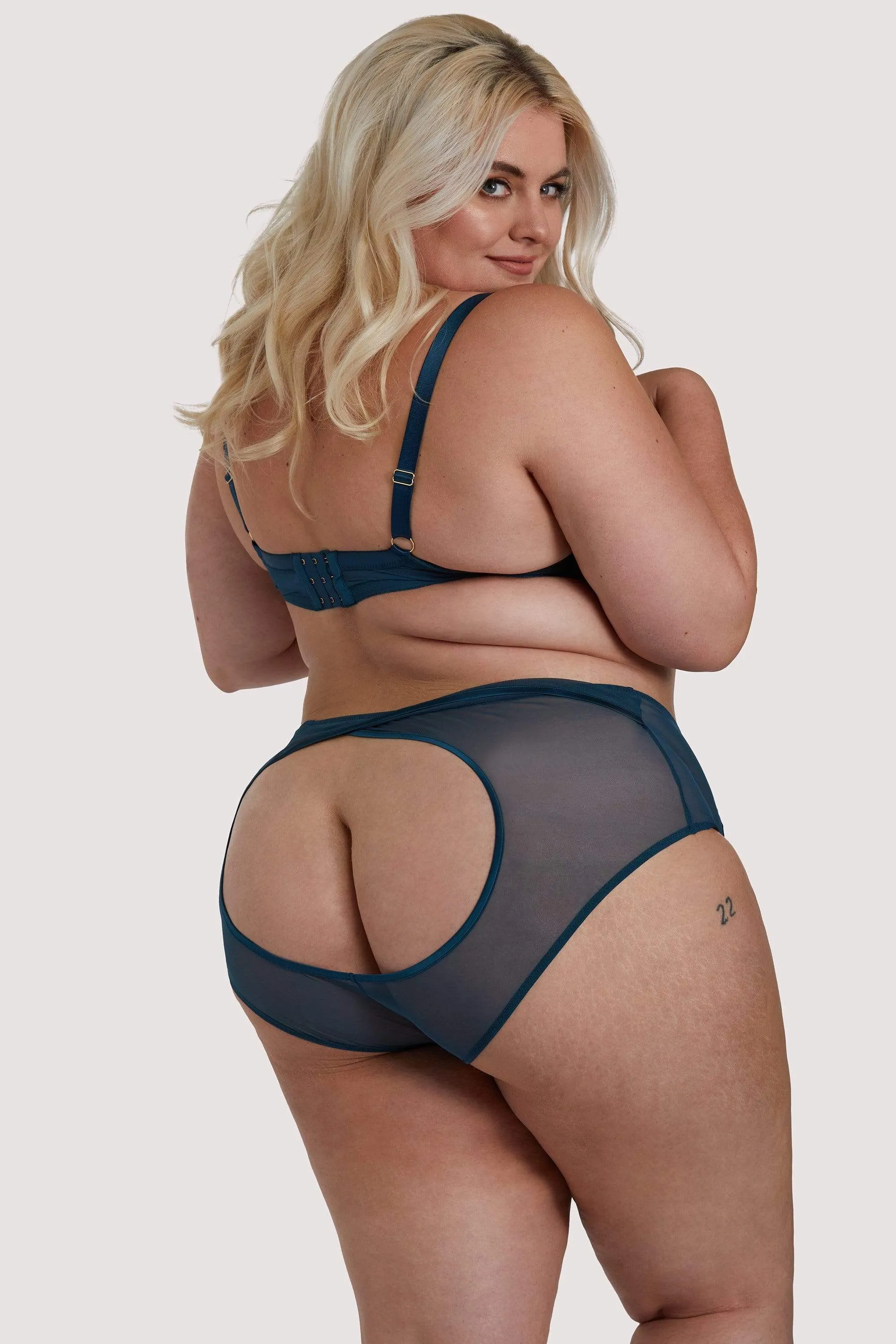 x PP Firenza Open Back Teal Brief