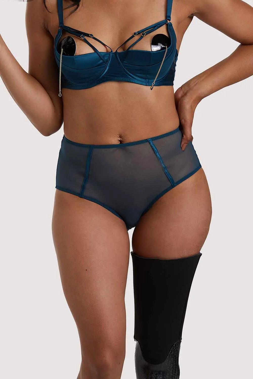 x PP Firenza Open Back Teal Brief