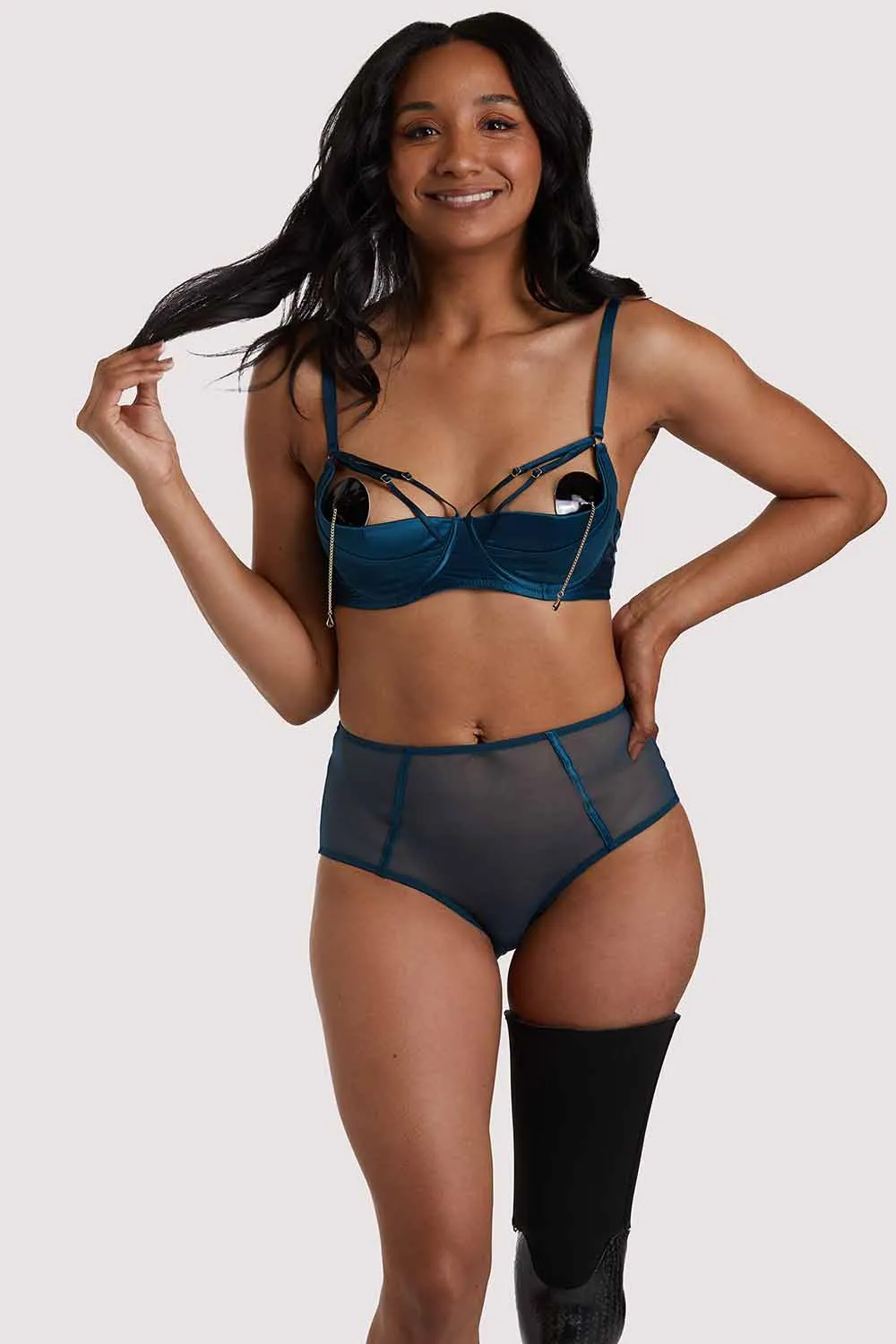 x PP Firenza Strappy Teal Bra